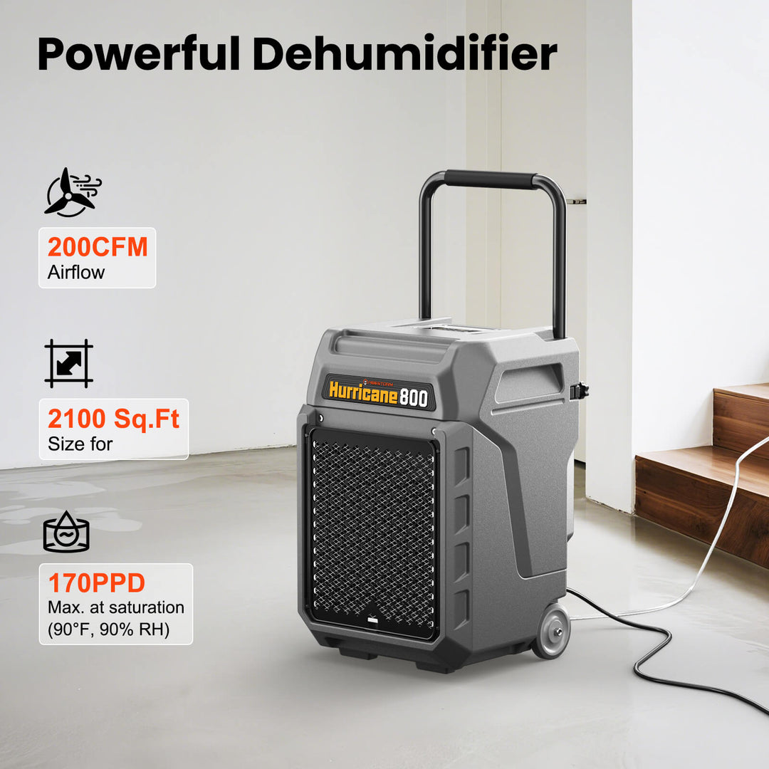 Abestorm 170 PPD 2,100 Sq.Ft Commercial Dehumidifier with Pump and Drain Hose | Hurricane 800