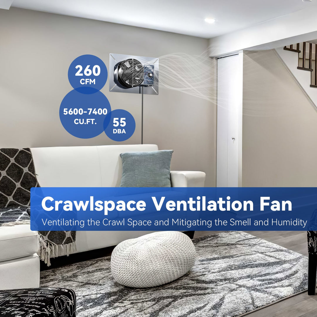 Abestorm 260CFM Crawlspace Ventilator Fan | NeatyFresh 260S