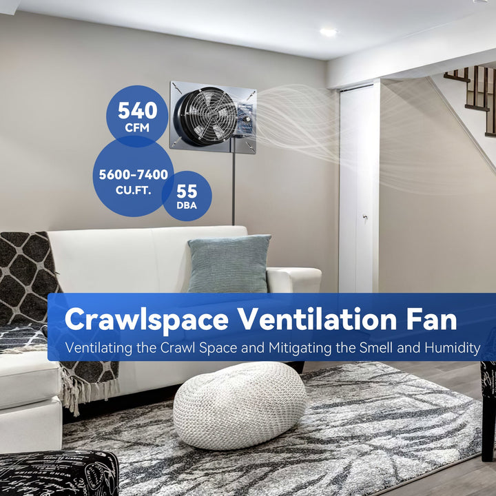 Abestorm 540CFM Crawlspace Ventilator Fan | NeatyFresh 540S