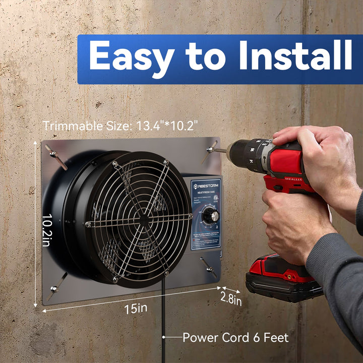 Abestorm 540CFM Crawlspace Ventilator Fan | NeatyFresh 540S