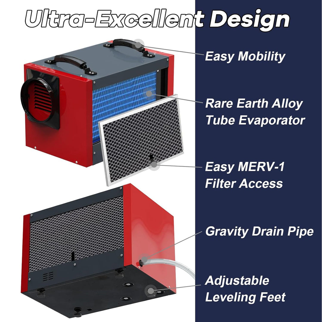 Abestorm 120 PPD Crawl Space Dehumidifier with Drain Hose | Guardian SN55S | Energy Star Certified