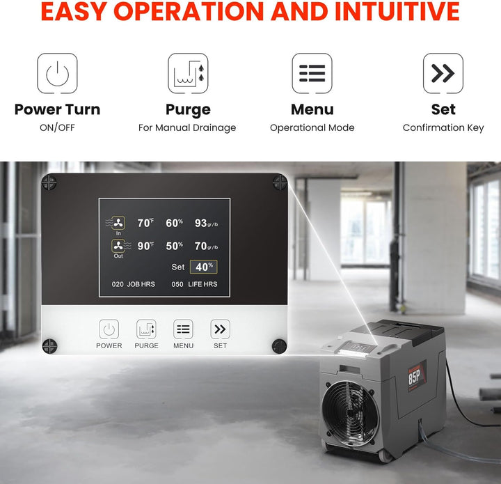 Abestorm 180 PPD 2,300 Sq.Ft Commercial Dehumidifiers with Pump and Drain Hose | Hurricane 85P