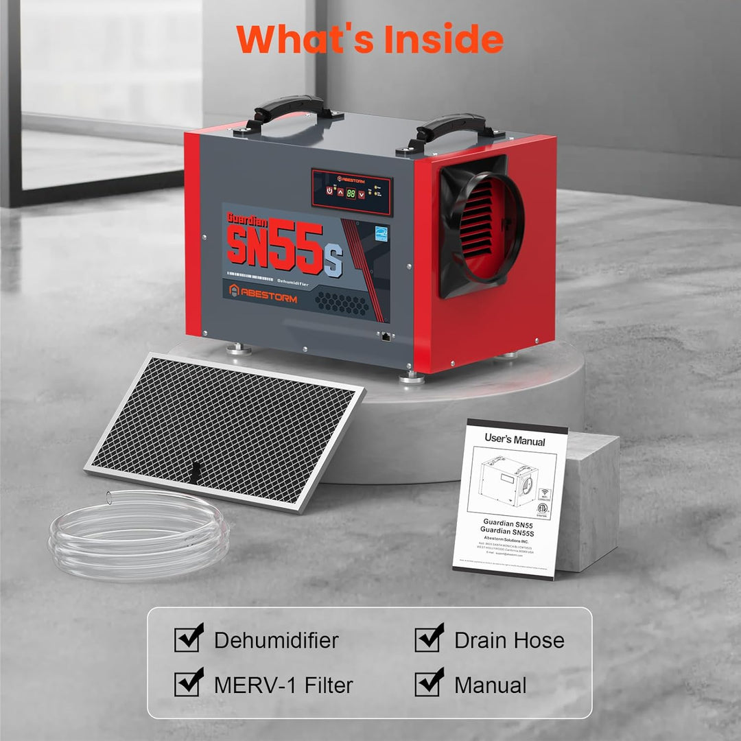 Abestorm 120 PPD Crawl Space Dehumidifier with Drain Hose for Basement | Guardian SN55S