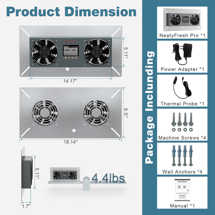 Abestorm NeatyFresh Pro Crawlspace Ventilation Fan