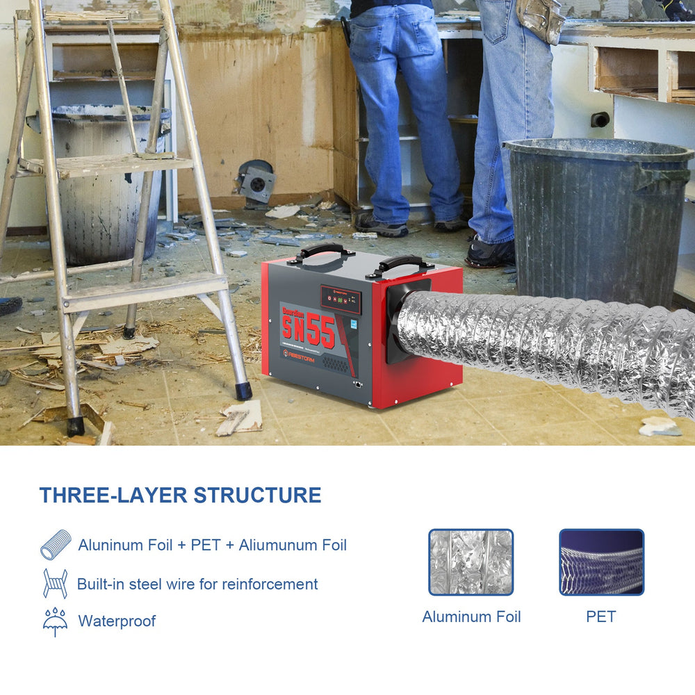 Abestorm Dehumidifier Aluminum Flexible Foil Outlet Duct for Guardian SNS55, SN90 and SNS90, 6 inches in diameter and 11.5 feet long (6")