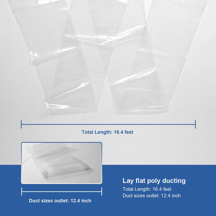 Abestorm Industry Lay Flat Poly Ducting (12.4 Inch x 16.4 Feet, Outlet)