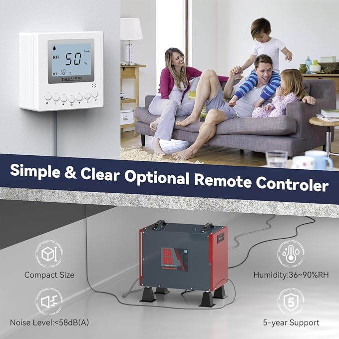 Abestorm 198 PPD Crawl Space Dehumidifier Size for 2,600 Sq. Ft | Guardian SN90 | Energy Star Certified