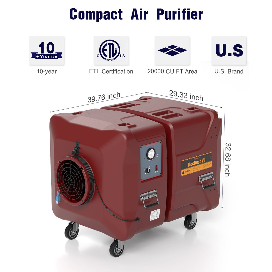 Abestorm 2000 CFM HEPA V1 Air Scrubber  with 2-IN-1 Filtration System
