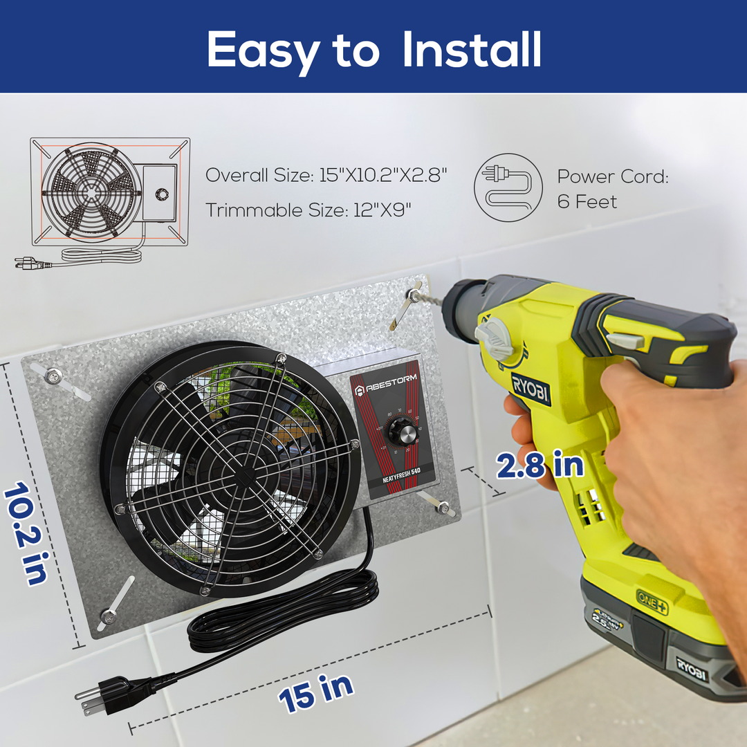 Abestorm 540CFM Crawlspace Ventilation Fan | NeatyFresh 540