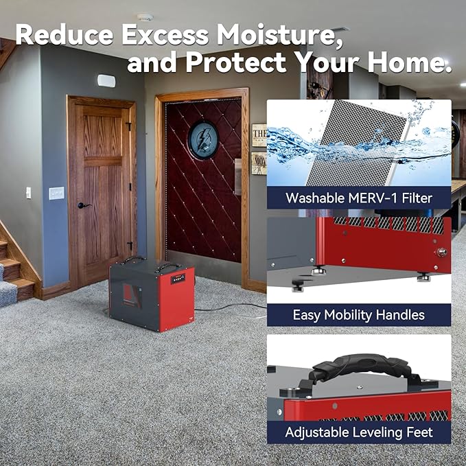 Abestorm 198 PPD Crawl Space Dehumidifier Size for 2,600 Sq. Ft | Guardian SN90 | Energy Star Certified