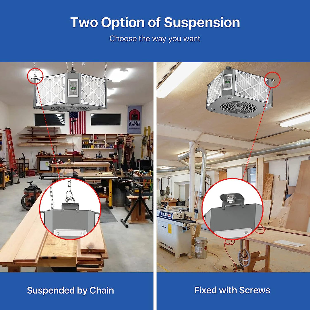 Abestorm 360 Degree Intake Air Filtration System Woodworking | DecDust 1350IG Gray