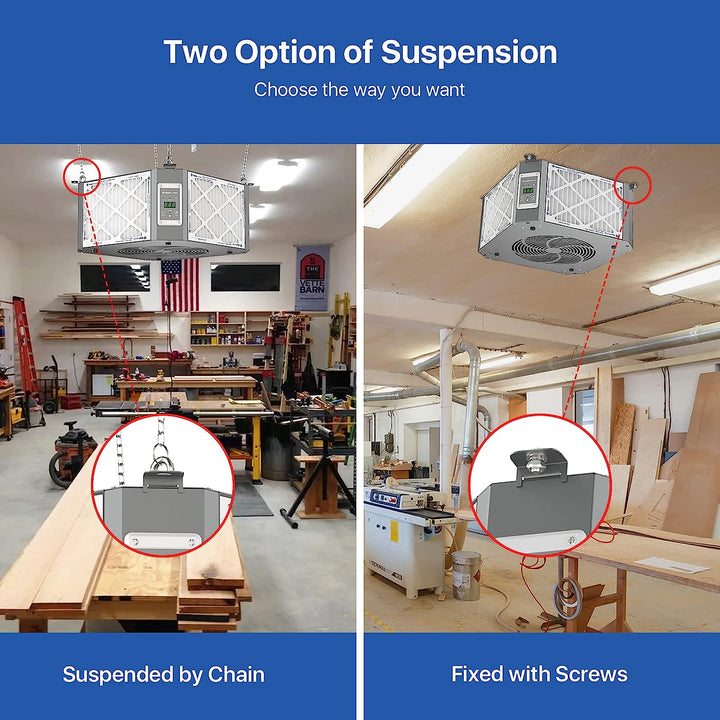 Abestorm 360 Degree Intake Air Filtration System Woodworking | DecDust 1350IG Gray