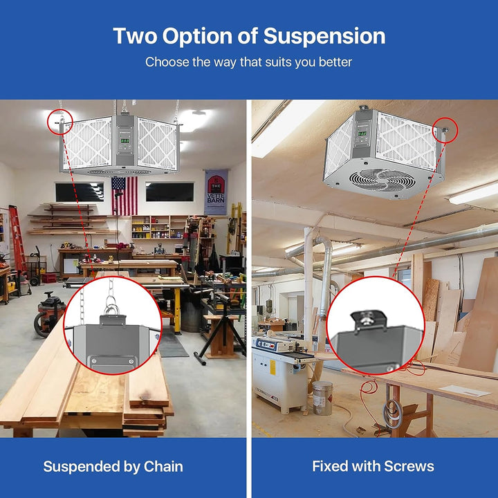 Abestorm 360 Degree Intake Air Filtration System Woodworking | DecDust 1350 Gray