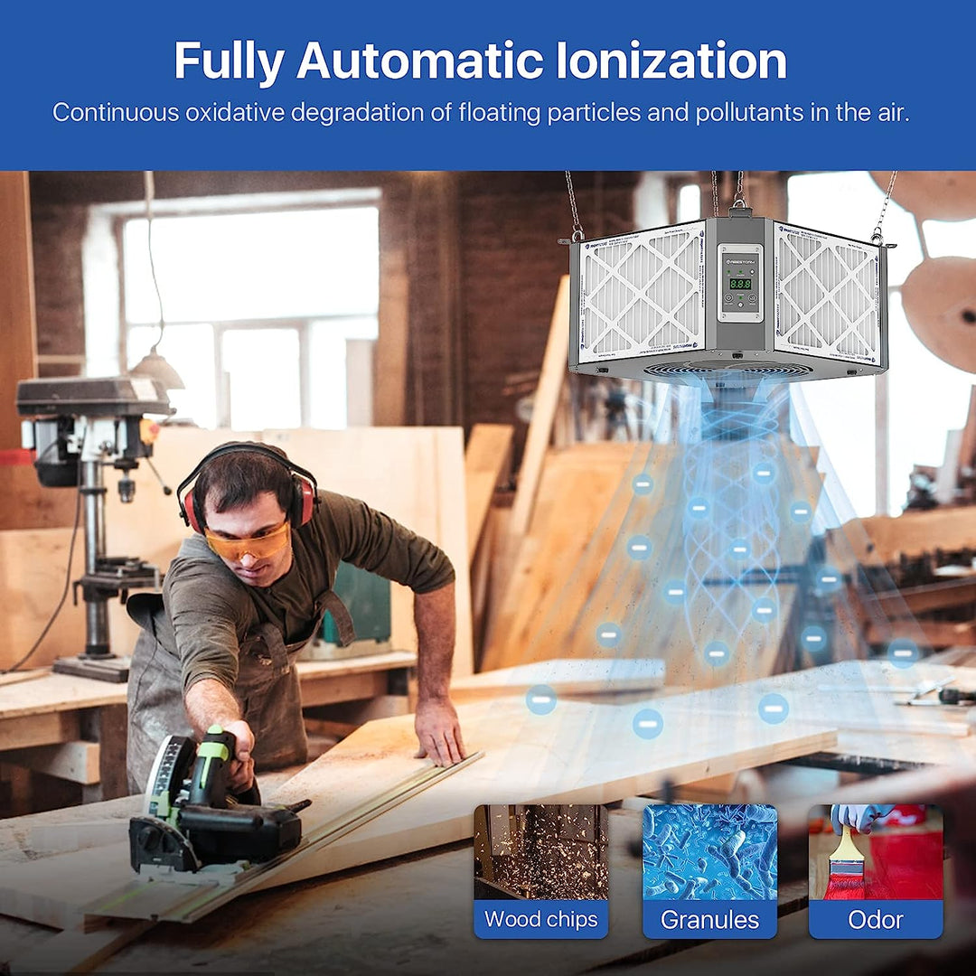 Abestorm 360 Degree Intake Air Filtration System Woodworking | DecDust 1350IG Gray