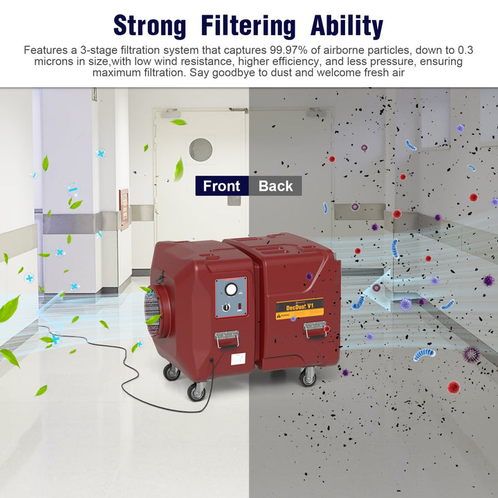 Abestorm 2000 CFM HEPA V1 Air Scrubber  with 2-IN-1 Filtration System