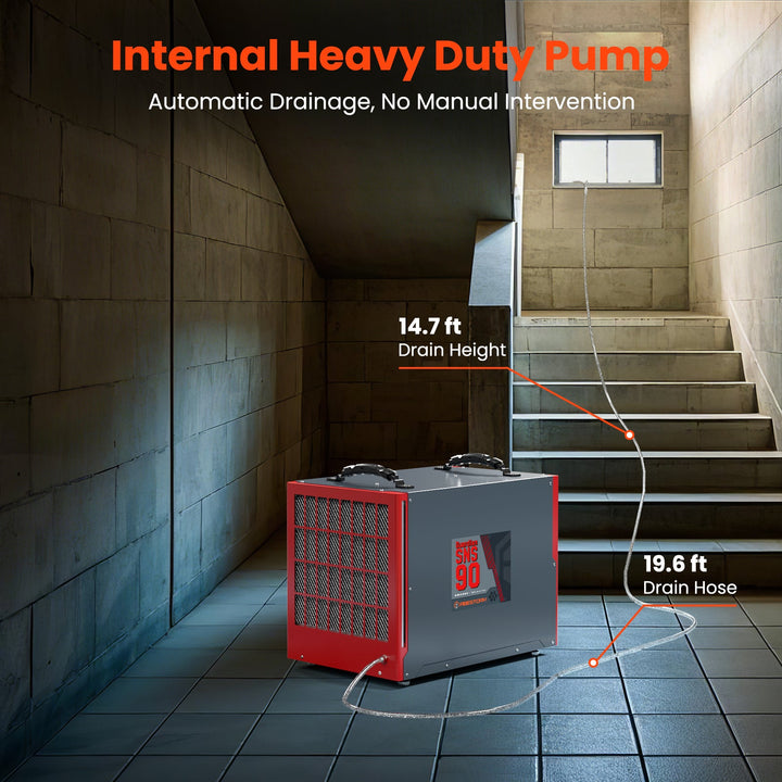 Abestorm 198 PPD Crawl Space Dehumidifier with Pump and Drain Hose | Guardian SNS90 | Energy Star Certified