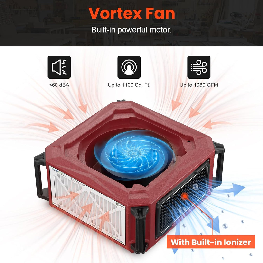 Abestorm 270 Degree Intake Air Filtration System For Woodworking | DecDust 1080