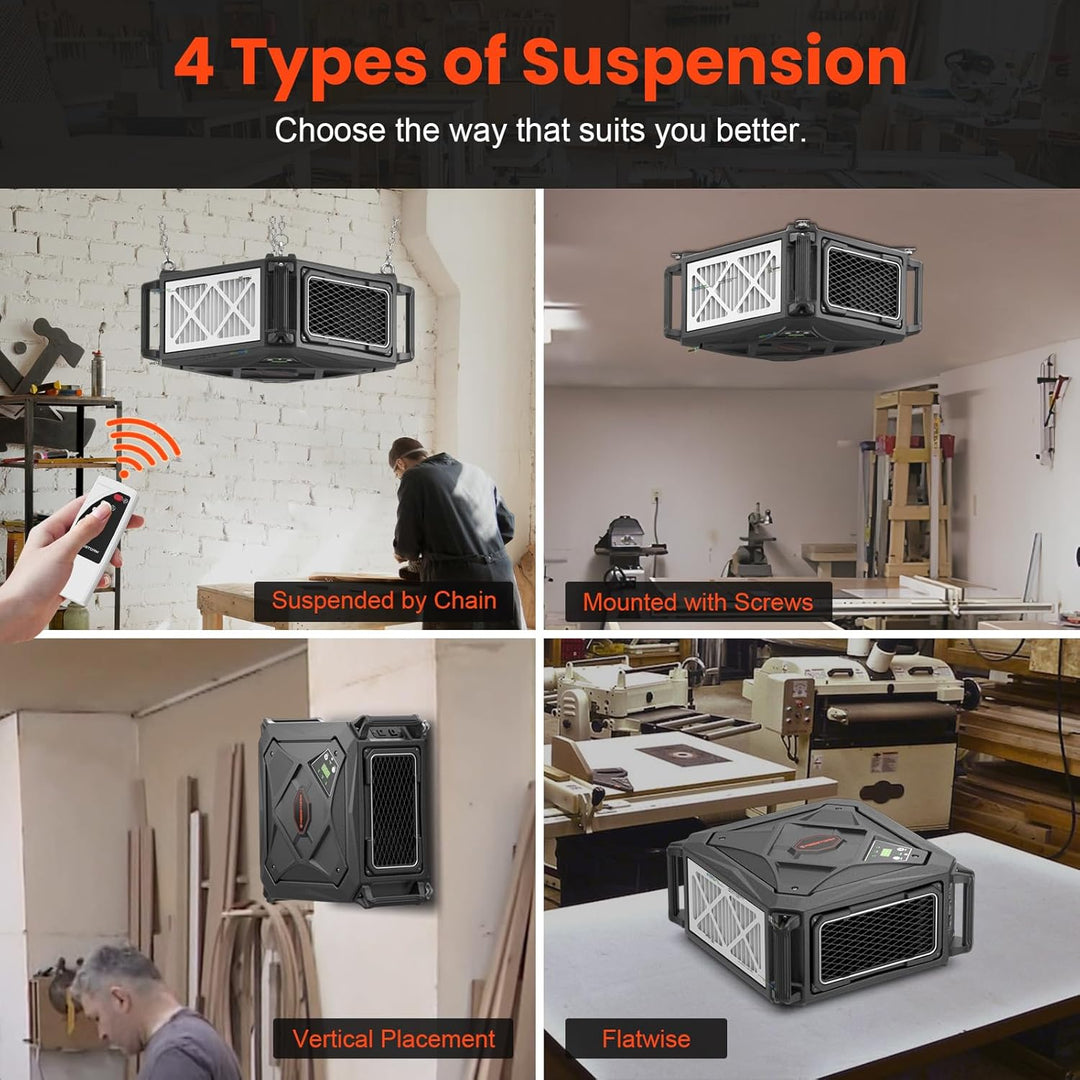 Abestorm 3-side Air Intake Air Filtration System for Woodworking | DecDust 780