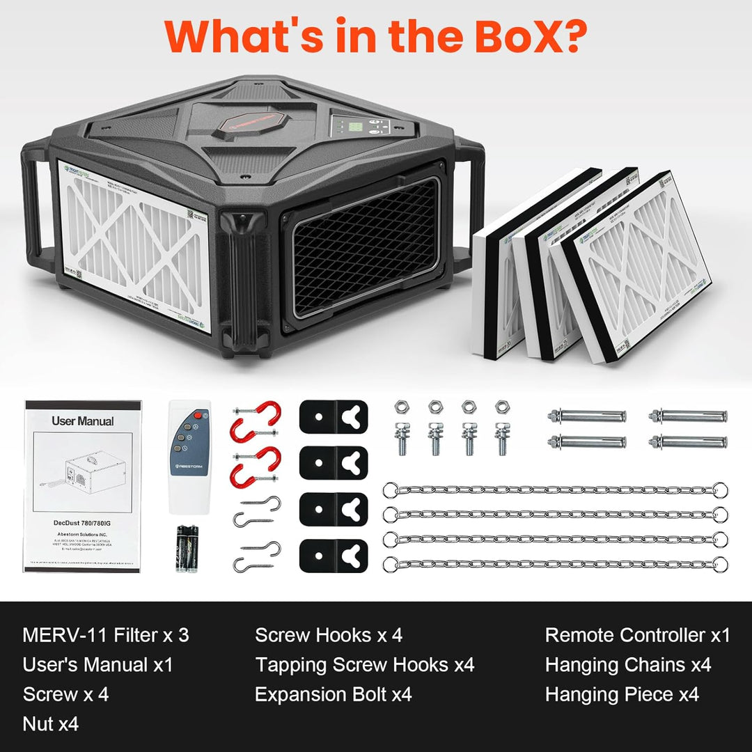 Abestorm 3-side Air Intake Air Filtration System Built-in Ionizer | DecDust 780IG