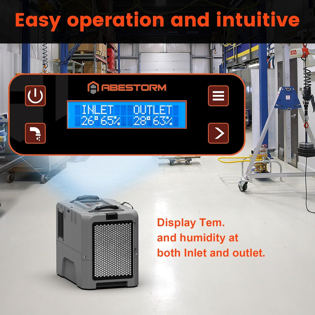 Abestorm 180 PPD 2,300 Sq.Ft Commercial Dehumidifier with Pump and Drain Hose | Hurricane LGR85