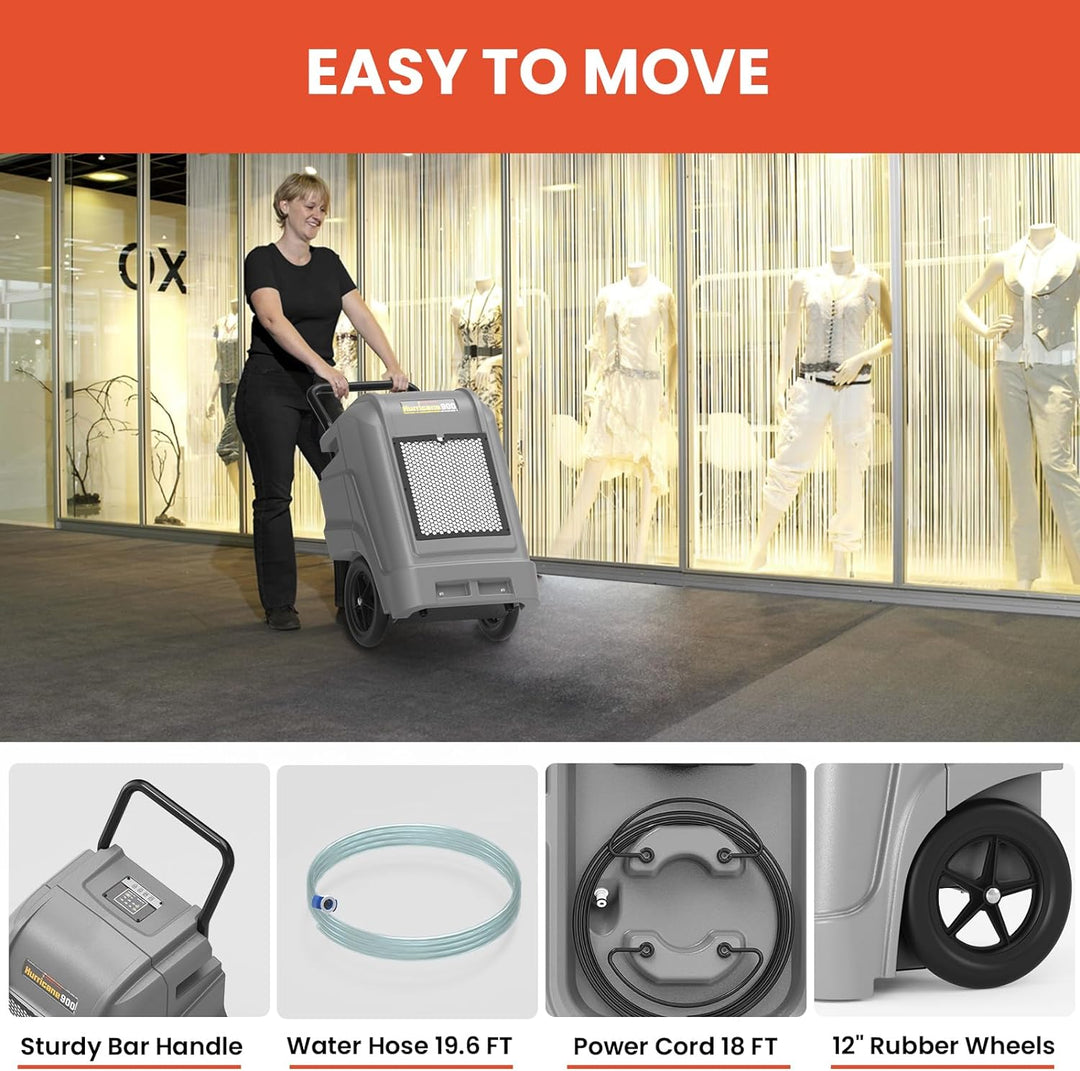 Abestorm 190 PPD 2,600 Sq.Ft Commercial Dehumidifier with Pump and Drain Hose | Hurricane 900